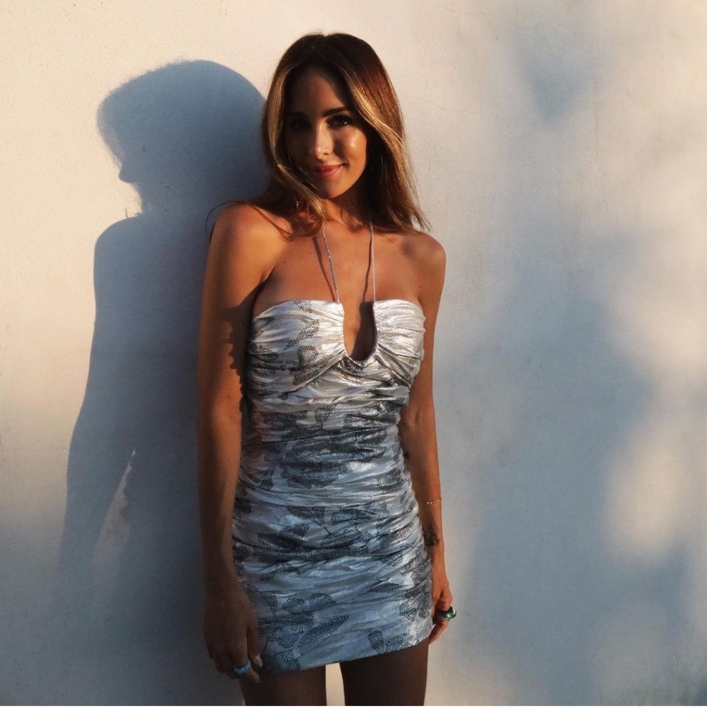 Zara Draped dress with metallic thread